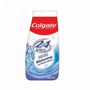 خمیر دندان و دهانشویه 2 در 1 کلگیت مدل Whitening